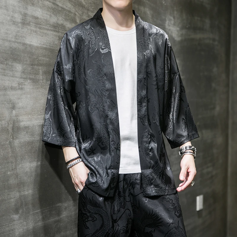 Chiński stylowy kombinezon wzór smoka haft Plus rozmiar krem z filtrem na co dzień odzież starożytny styl sweter Hanfu cienkie spodnie mężczyzn 3 Chiński stylowy kombinezon wzór smoka haft Plus rozmiar krem z filtrem na co dzień odzież starożytny styl sweter Hanfu cienkie spodnie mężczyzn 3