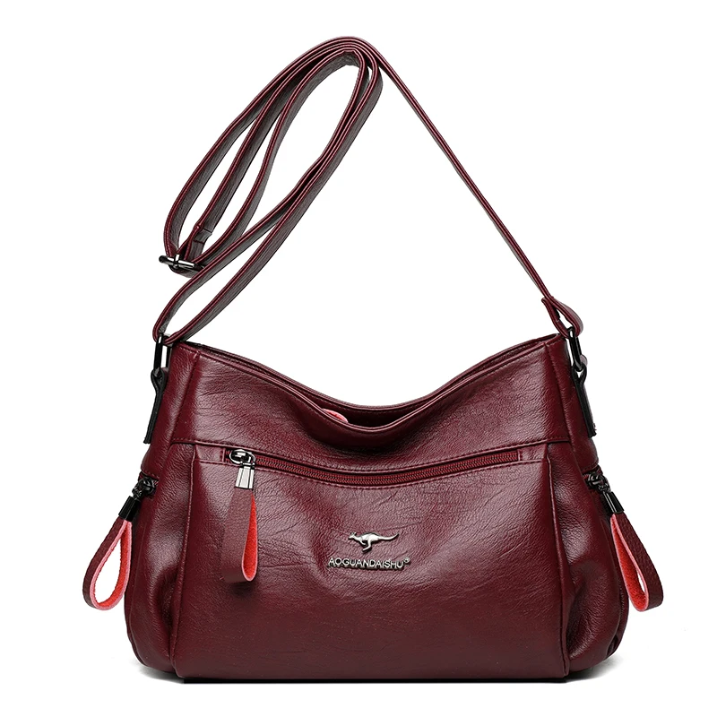 

New Fashion Styles Designer Women High capacity Handbags Multi-pocket Shoulder Bags Soft PU Leather High Quality Messenger Bag