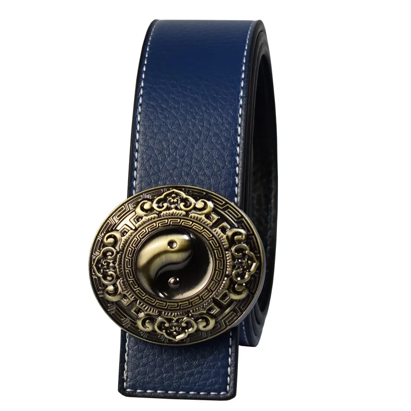 Роскошный ремень для мужчин и женщин модный Индивидуальный кожаный с пряжкой в