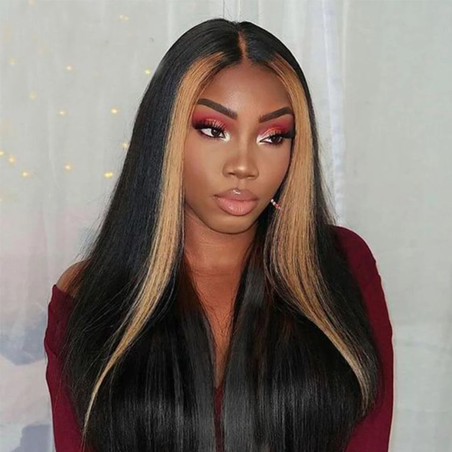 

30 Inch Highlight Straight Lace Front Wig Ombre Colored Full Hd 13x4 Frontal Wigs For Women Brazilian Highlight Wig Human Hair