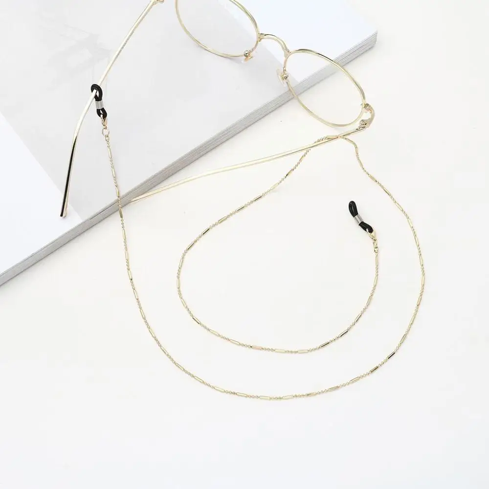 Металлические солнцезащитные очки ремешок ожерелье золотой бисером веревка