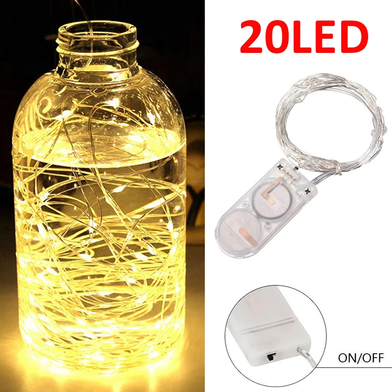 Copper Wire 20LED 2M Button Battery Outdoor Festival Yard Garden Xmas Decor Fairy String Led Lights Light Romantic | Лампы и освещение