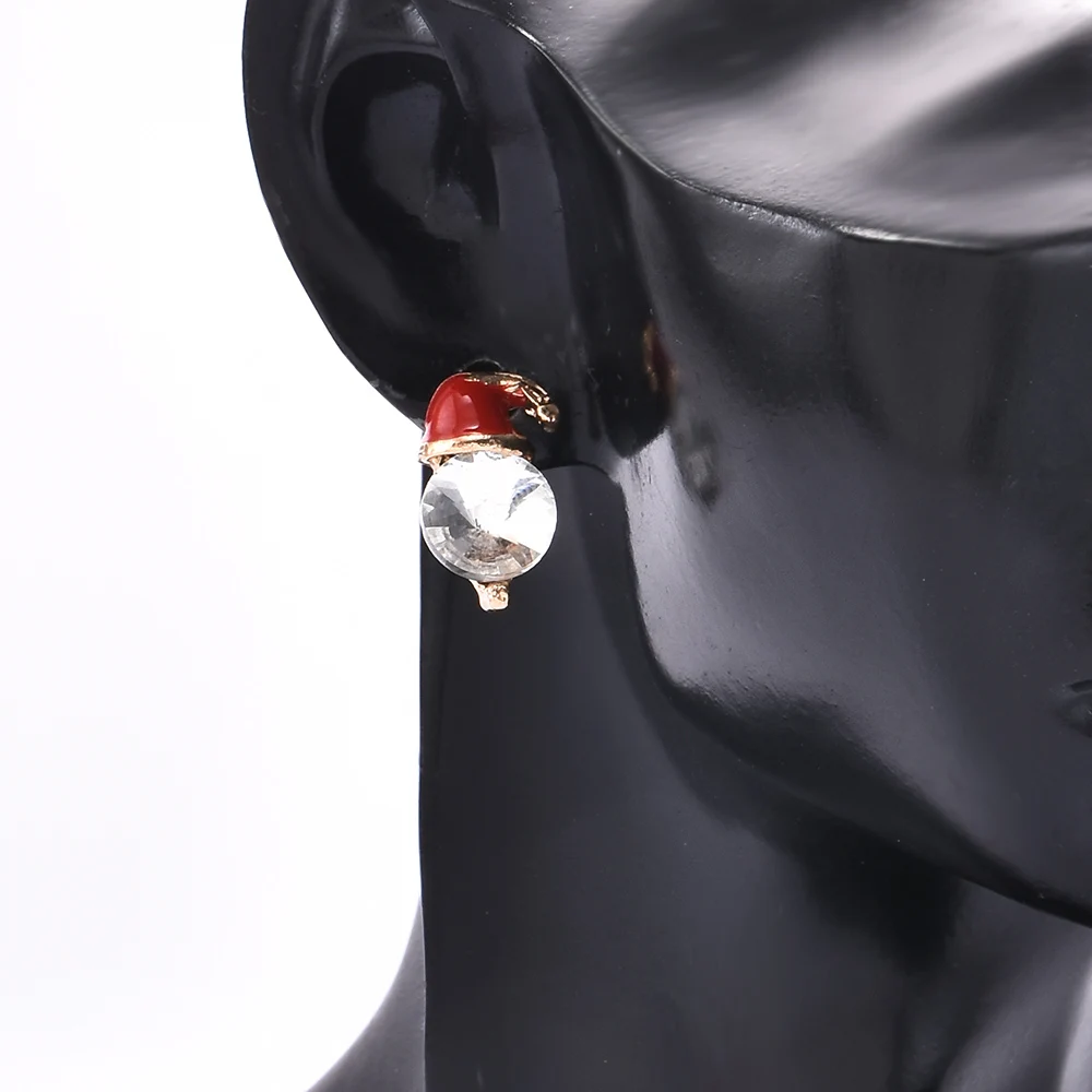 

Christmas hat snowflake Earrings for Women red cute Pearl Steampunk Korean Women Jewelry Accessories Christmas decoration Gift