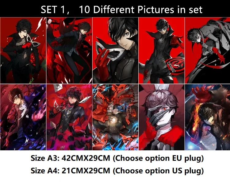 10 шт./лот аниме Persona 5 постер открытка Рен Амамия Моргана Сакамото такамаки