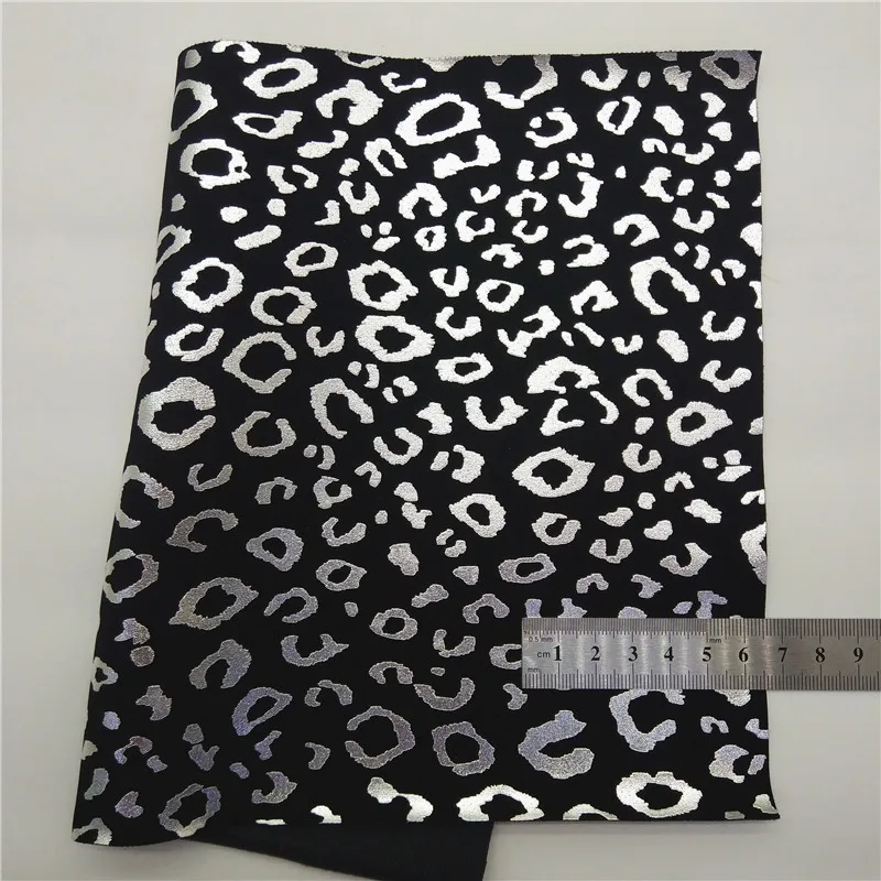 Радужная черная блестящая кожа Winkles серебряный леопард Синтетическая полосы