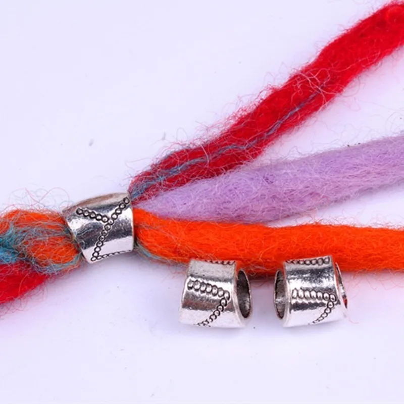 5 шт. античная серебряная оплетка для волос страшный Дред бусины кольца трубка