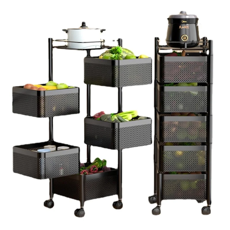 

Kitchen Basket Rotating Rack Vegetable Rack Storage Floor Multi-layer Fruit Basket Supplies Daquan Household Artifact
