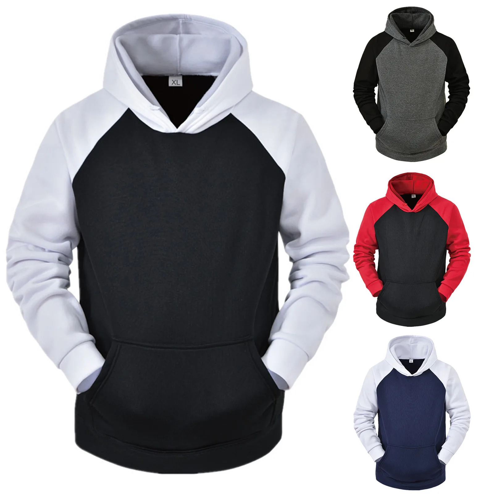

Hoodies Winter Fashion Streetwear Hooded Sleeve Long Sleeve Jacket Sweatshirt Male Pullover