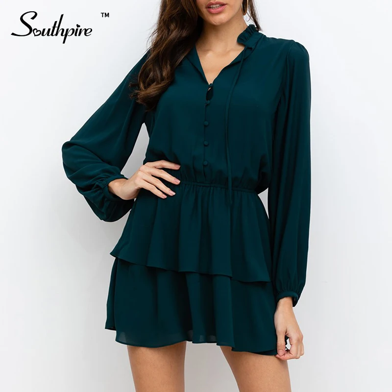 Женское шифоновое платье с v образным вырезом Southpire элегантное мини длинным