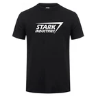 Футболка Мужскаяженская с надписью Stark Industries, модная повседневная хлопковая рубашка, уличная одежда, Однотонная футболка, 2020