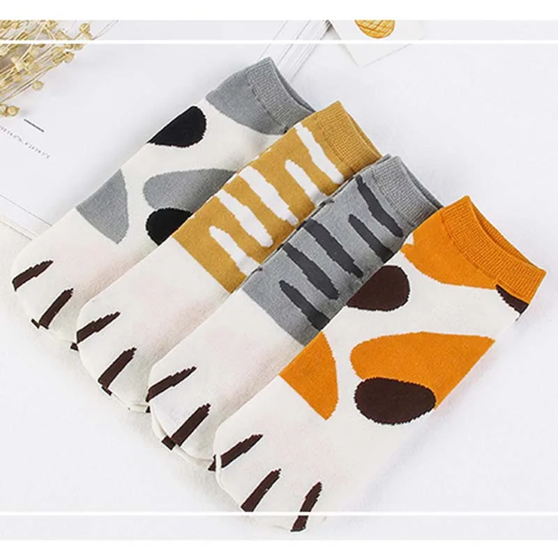 Модные милые хлопковые носки в виде кошек и для девушек летние весенние смешные