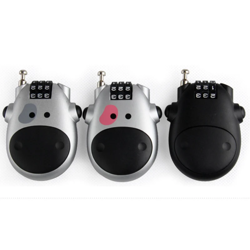 Бычья форма портативный ABS безопасность выдвижной стальной кабель Пароль замок