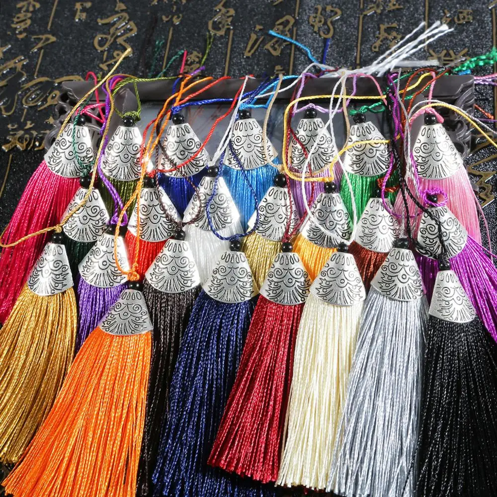 2 шт./пакет декоративная кисточка из полиэстера с черным агатом и цинковым