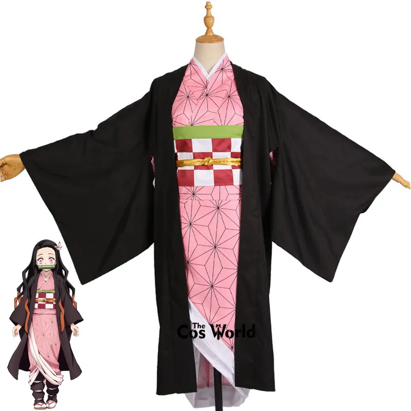Демон убийца: Kimetsu no Yaiba Kamado Nezuko кимоно юката платье униформа наряд Аниме косплей