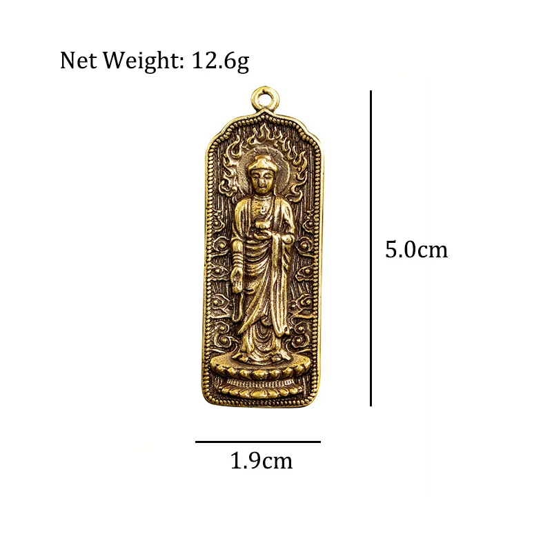 Латунный брелок для ключей с шестью надписями мантра Будды маленькие медные
