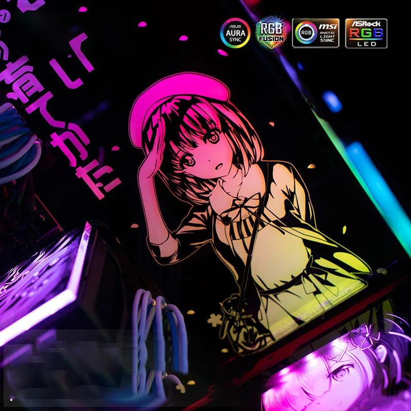 case side gpu backplate panel chassis light board for pc decoration customization 5v argb 12v rgb molex colorful mod diy free global shipping