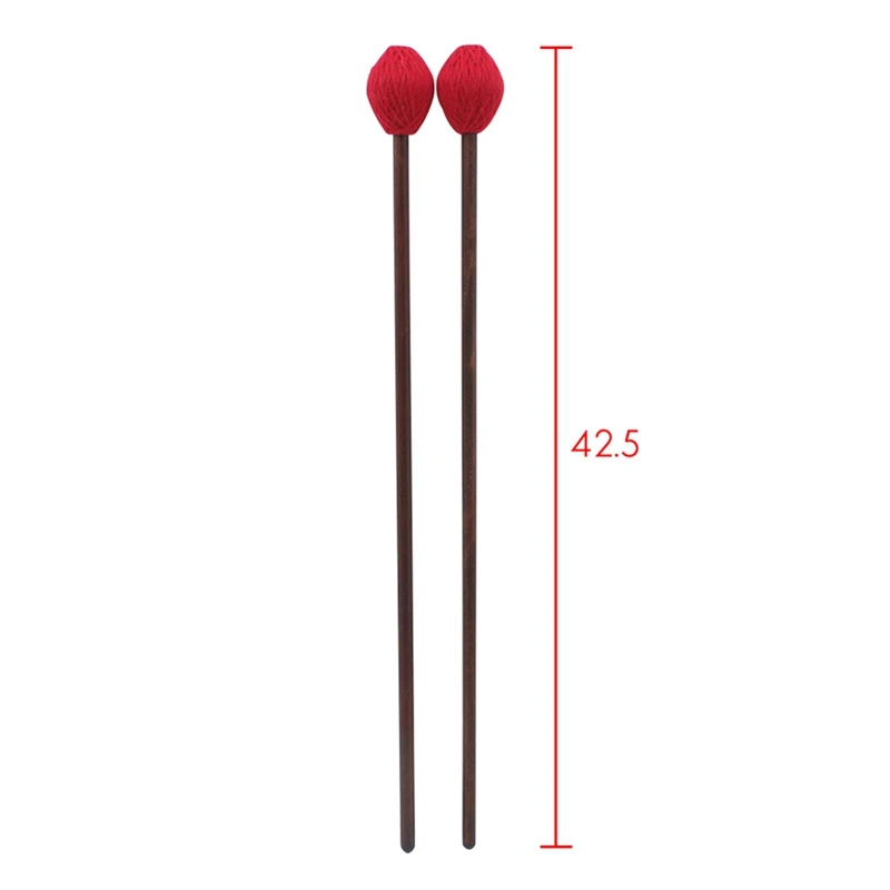 

Pack of 2 Beech Wood Sticks Mallets Red Hammer for Marimba Accessory Marimba Mallet
