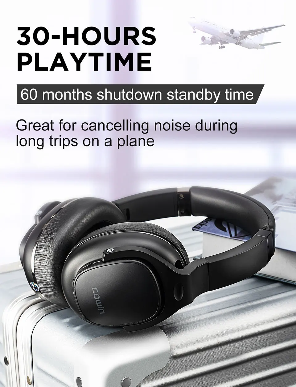 COWIN E9, активные наушники с шумоподавлением, bluetooth-наушники, беспроводная гарнитура с микрофоном, Aptx HD sound