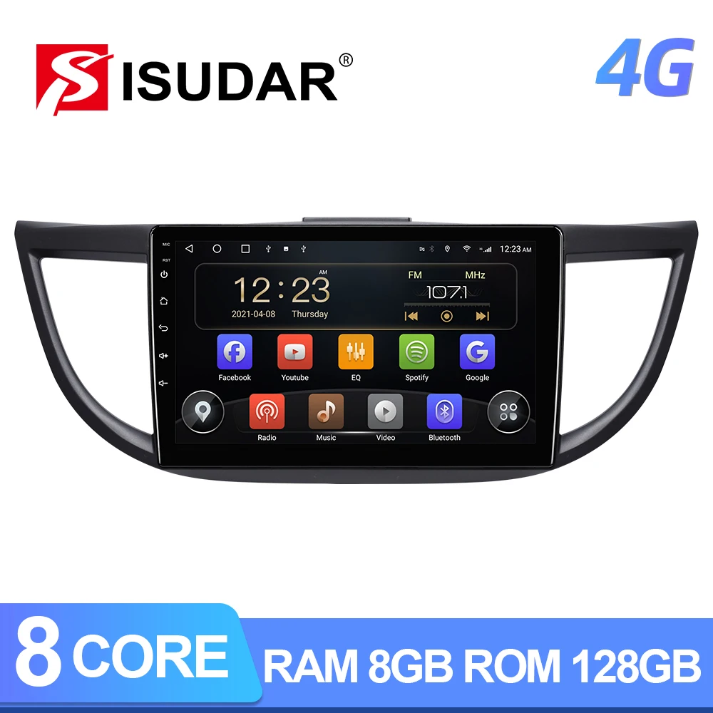 

Автомагнитола ISUDAR T72 QLED, Android 10, для Honda/CRV/CR-V 2012-2016, GPS-навигация, автомобильный мультимедиа, 8 ядер, ОЗУ 6 ГБ, 4 Гб, разъем 2din