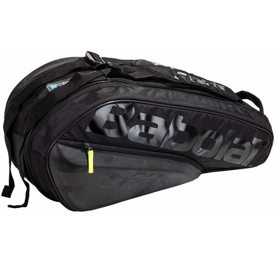 

New Pure 6 Pack Racket Adjustable Shoulder Strap Black Tennis Bag Backpack -40