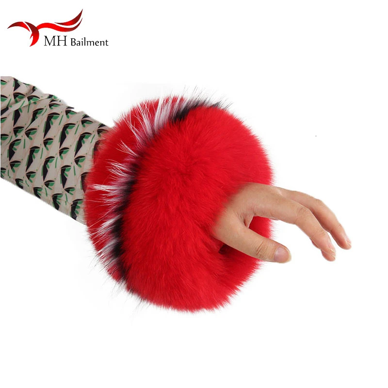 Женский зимний длинный шарф с мехом енота и лисьего меха |