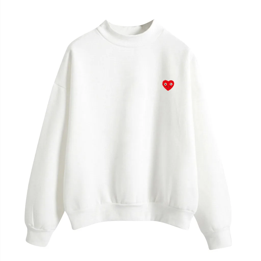 2019 повседневная женская теплая толстовка с вышивкой в виде улыбки круглым