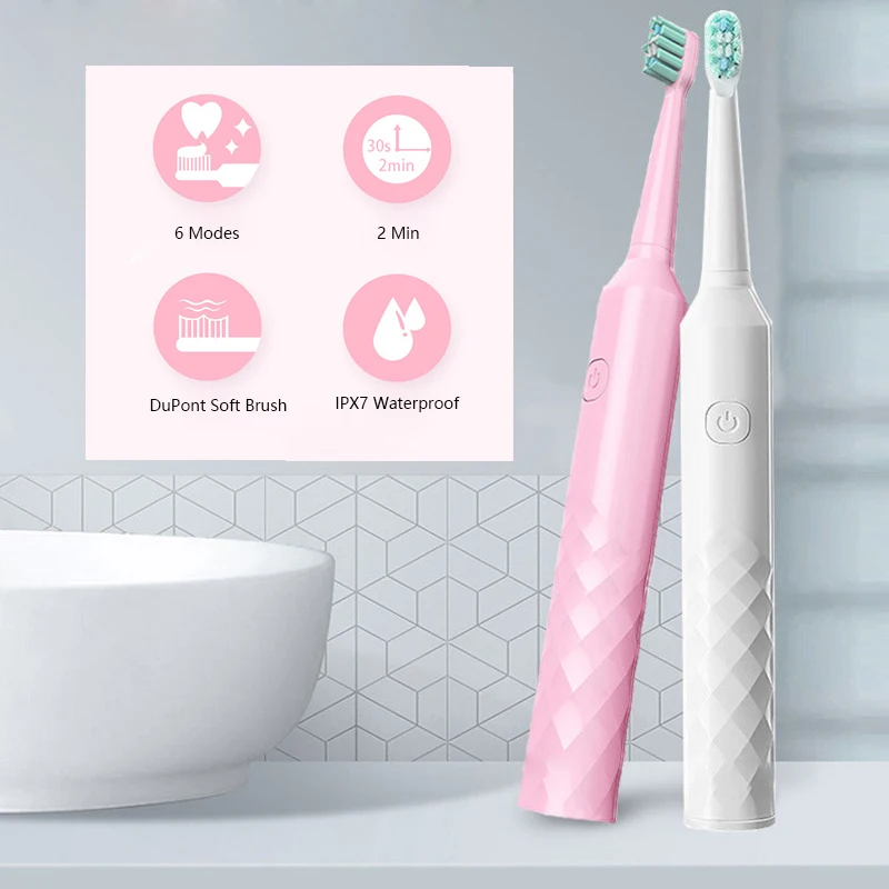 Electric Toothbrush Smart Timer Sonic Brush DuPont Brush Whitening Teeth IPX7 Waterproof Tooth Brush for Adult