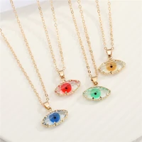 fashion colorful turkish devil eye necklace for women pendant choker luck couple friendship jewelry short chain lady female gift