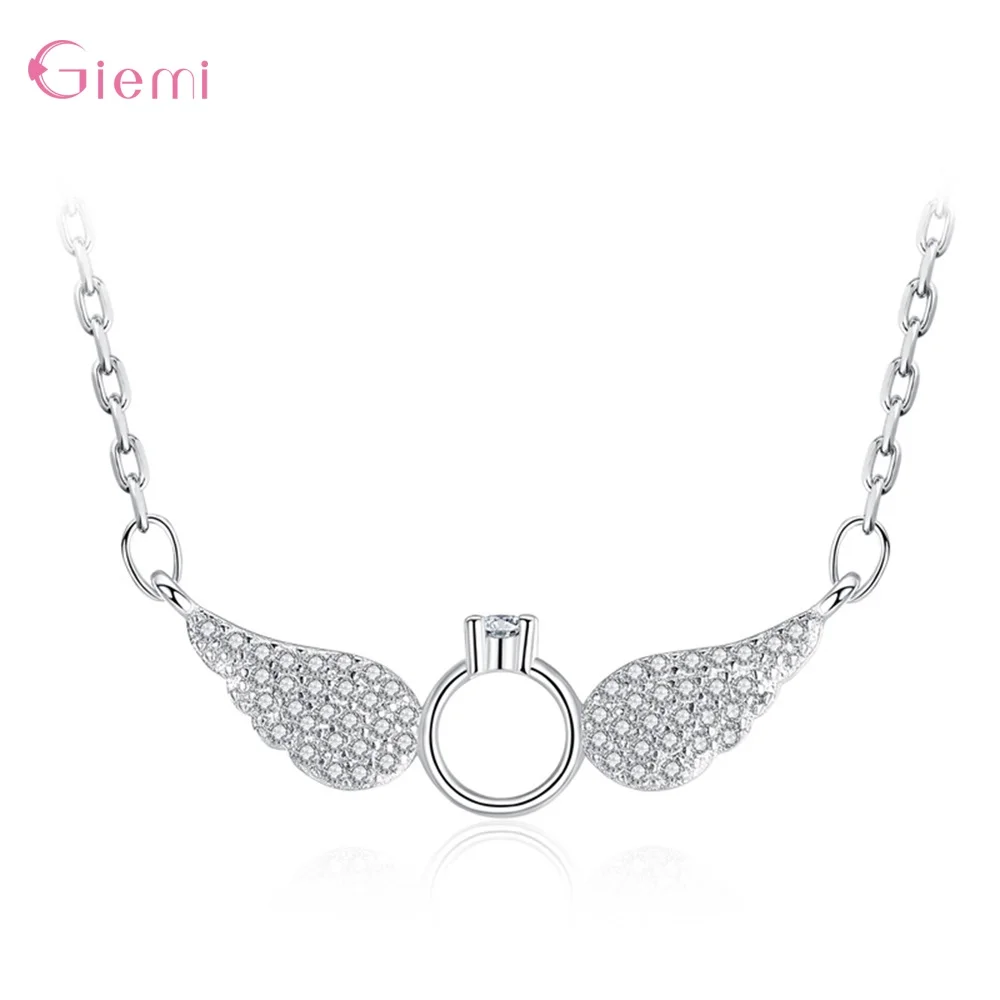 Элегантное ожерелье из стерлингового серебра 925 пробы подвеска с двойными