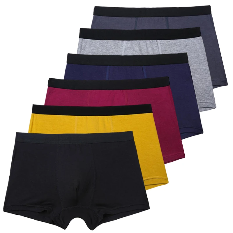 6pcs/lot Boxer Men Bamboo Fiber Breathable Underpants Male Panties Hombre Black Underwear Man Elastic Mens Boxershorts Homme