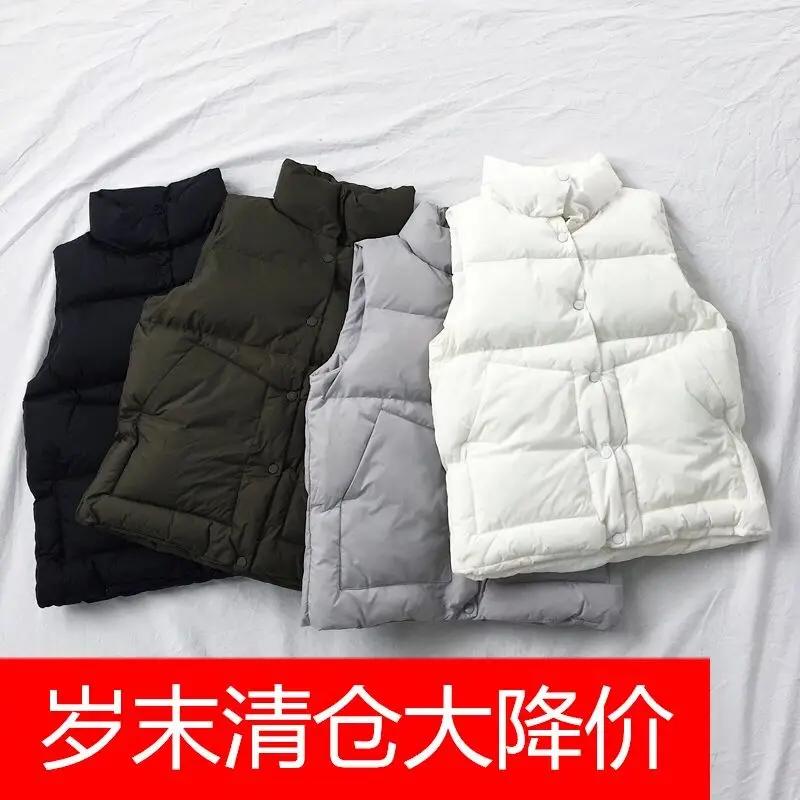 Женская куртка жилет осенне зимний женский короткий с воротником стойкой пальто