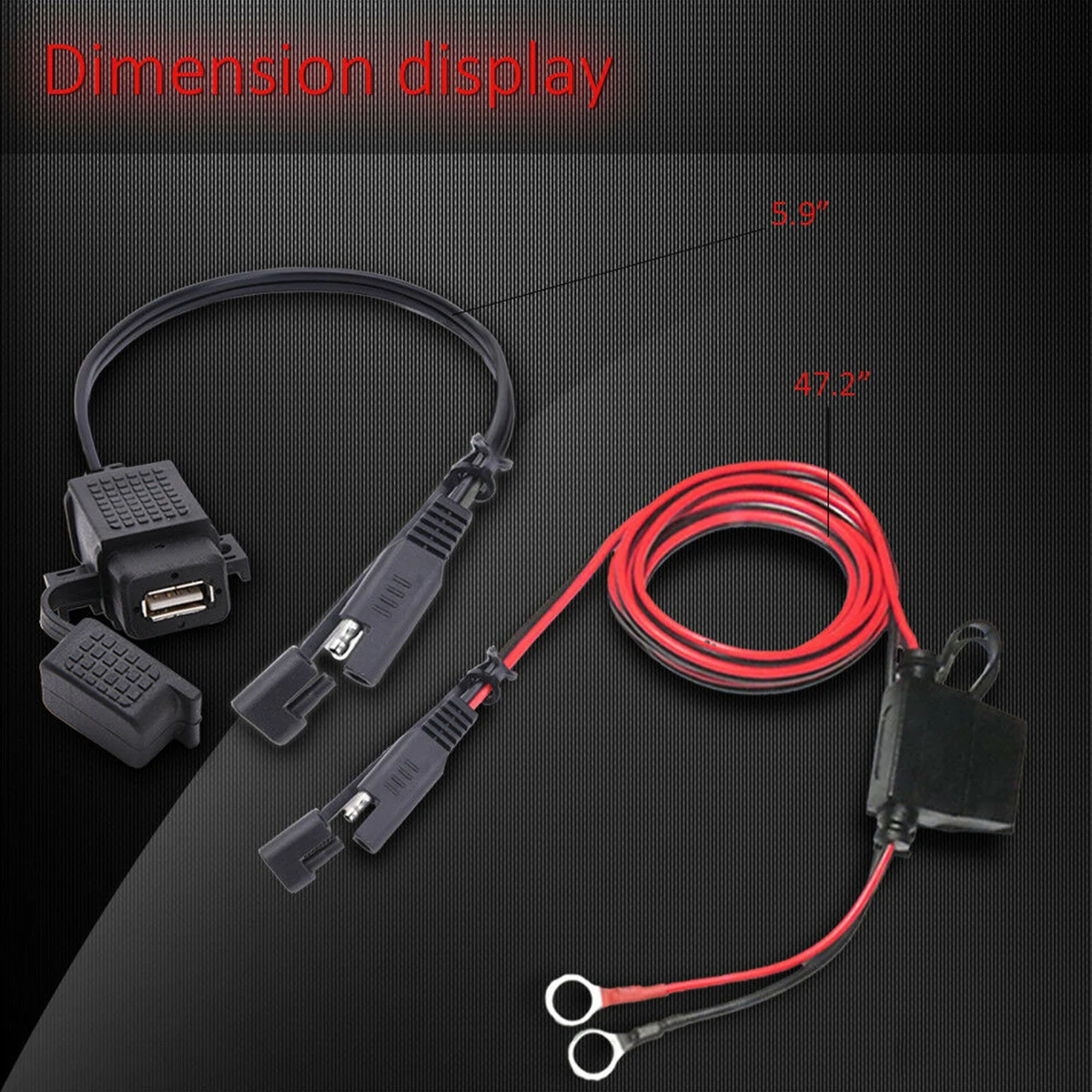 

Waterproof 12V Motorcycle 2.1A USB Charger Adapter w/ 10A Inline Fuse