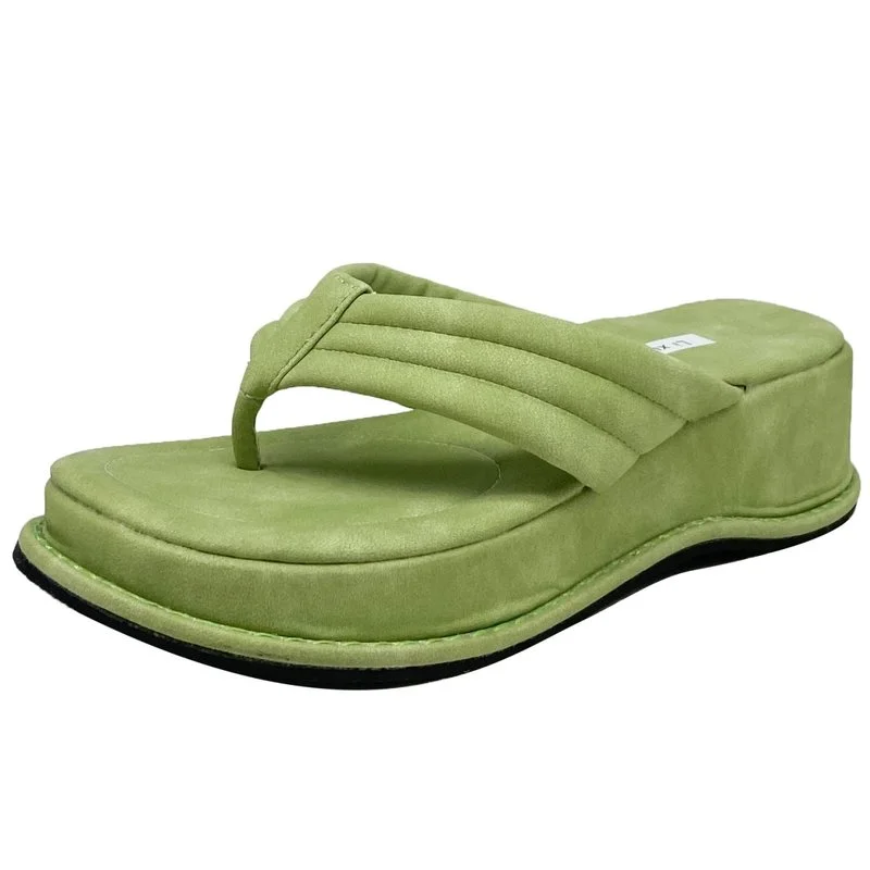 

Women's Flip Flops 2021 The New Solid Color Fashion Casual Shoes Round Head Comfortable Open Toe Female Shoes Platform Shoes