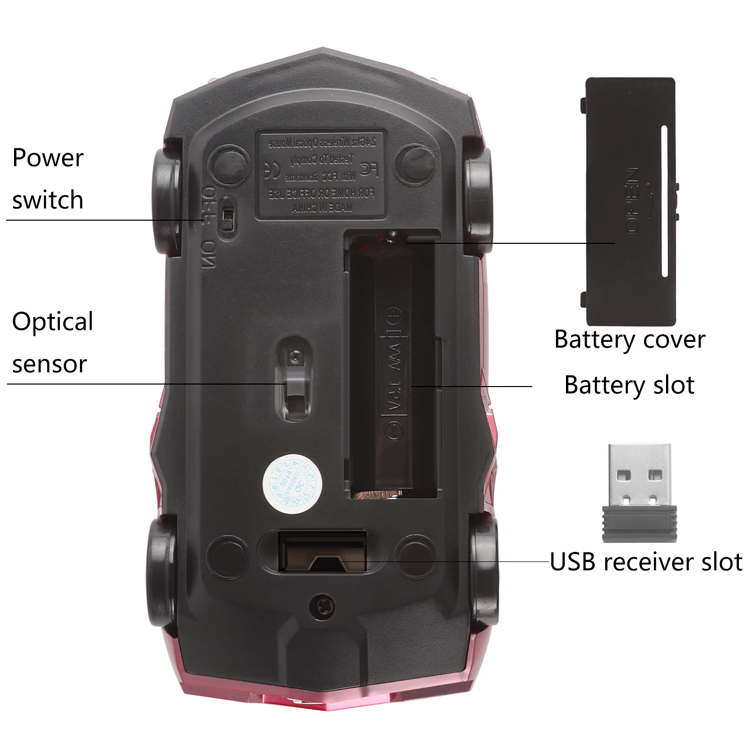 Беспроводная оптическая мини-мышь 1600DPI USB эргономичная игровая мышь для ноутбука