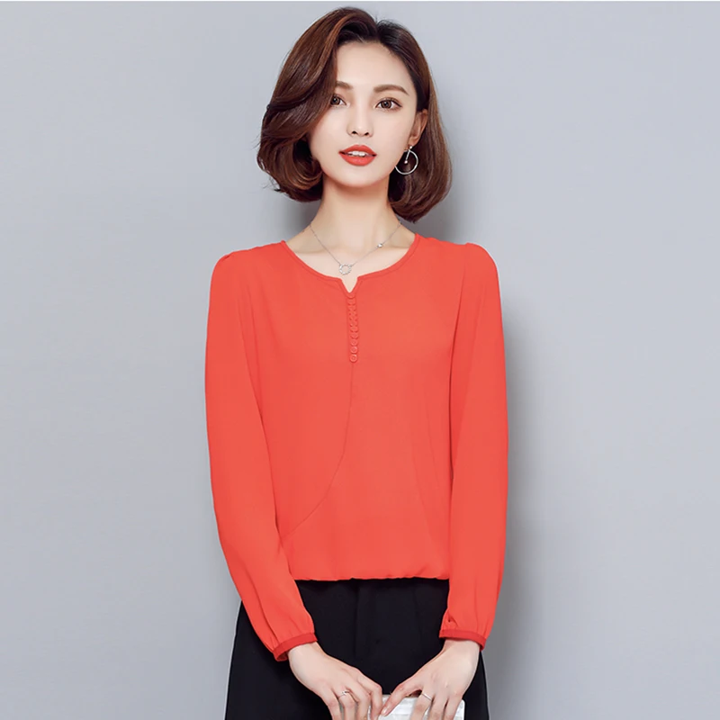 20201New Сезон весна осень Женская блузка рубашки с длинными рукавами размера плюс 4XL