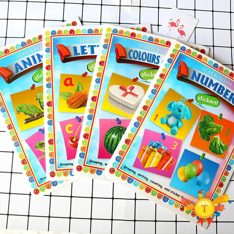 Наклейки книги для детей написанные на английском языке книга с наклейками