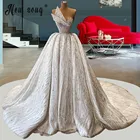 Женское блестящее свадебное платье It's yiiya, белое платье без бретелек со шлейфом и аппликацией, расшитое бисером, на лето 2021