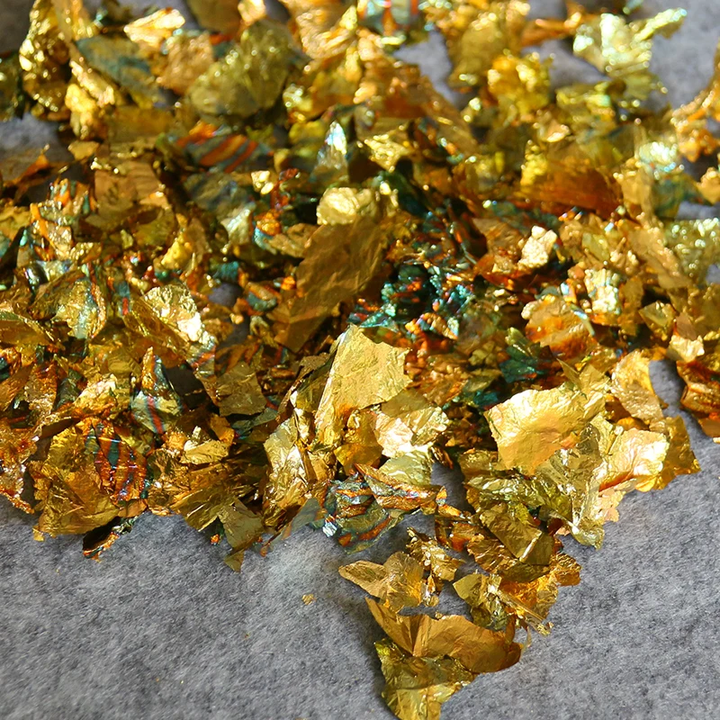 

10g Gold Leaf Flakes For Gliding Arts Crafts Nail Decorations Painting Gold Foil Fragments Pieces Craft Colorful leaves flakes