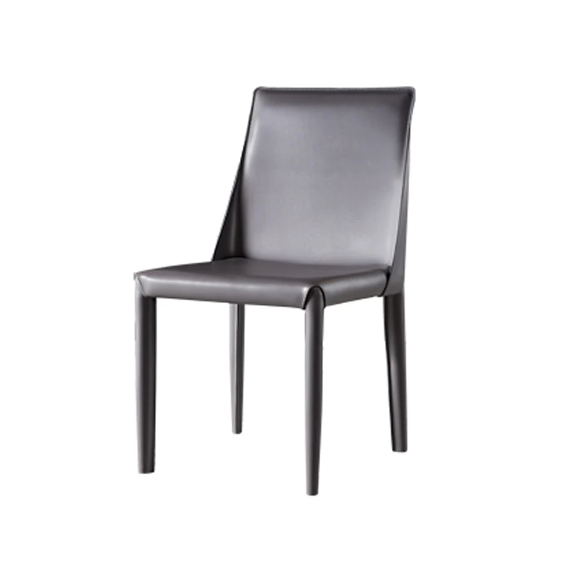 

Household Italian minimalist light luxury Nordic saddle leather chair modern simple restaurant designer dining table chair