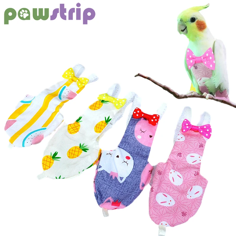 

XS-L Bird Parrot Diaper Cockatiel Pigeons Flight Suit Clothes Medium Large Pet Birds Clothes Diapers Pet Birds Feces Pocket
