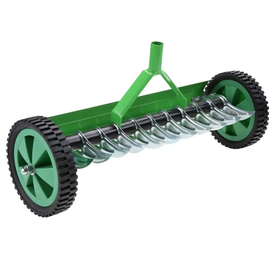 Ролик с шипами для газона уличный садовый аэратор длинной ручкой тяжелый