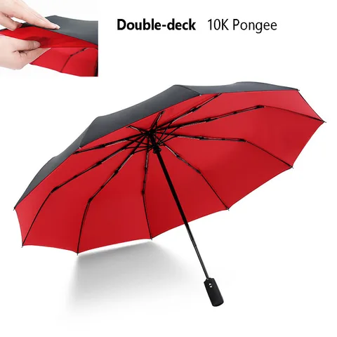 Зонт ветрозащитный, двойной, автоматический, складной, для мужчин и женщин
