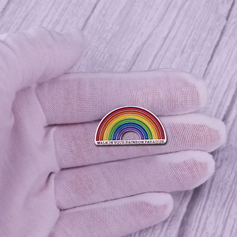 Нагрудная булавка с эмалью walk in your rainbow paradise брошь надписью love song You музыкальный