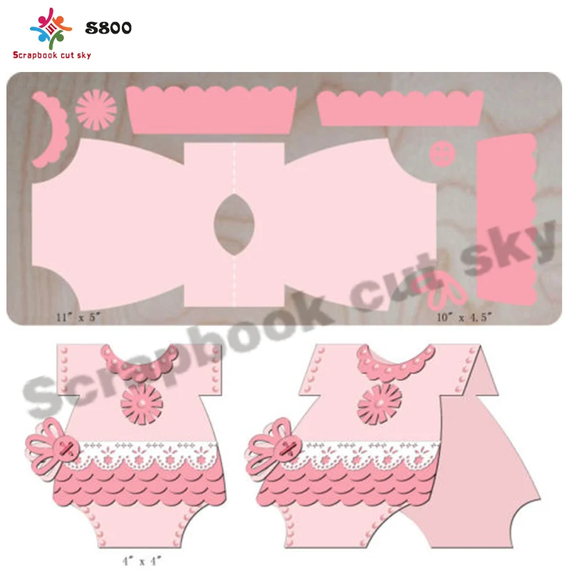 Розовая одежда для малышей скрапбукинги с изображением неба и стальных