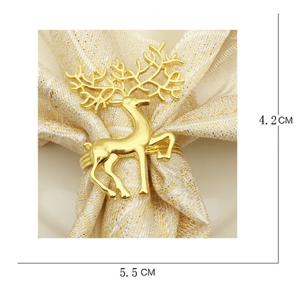 

6PC/Set Cute Golden Little Antlers Western Food Towel Buckle Napkin Holder Wedding Gift Baptism Shower Party Kitchen Tableware