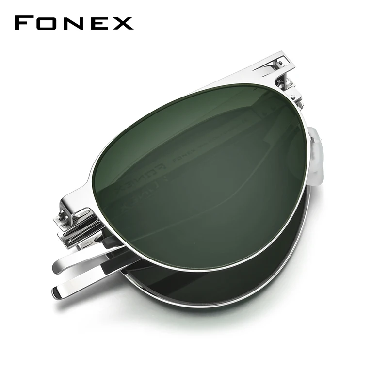 구매 FONEX 편광 선글라스 휴대용 접는 파일럿 안경 2022 새로운 MaleUV400 음영 나일론 렌즈 F1025