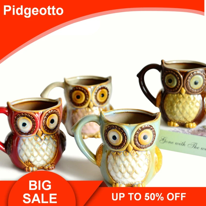 Кофейные кружки с милыми мультяшными животными 300 мл 3D сова керамические чашки