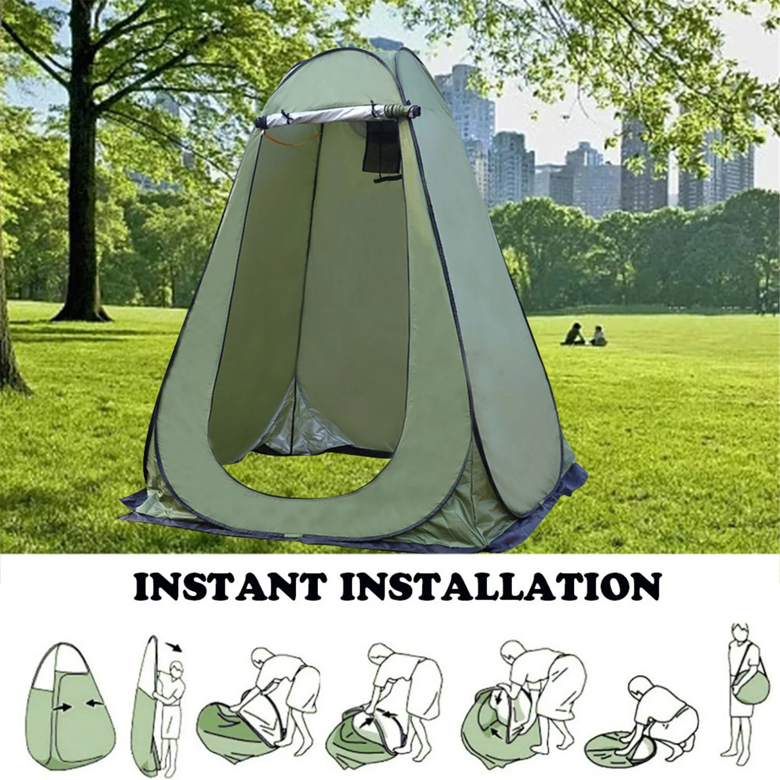 

Easy Set Up Portable Outdoor Shower Tent Pop Up Pod Changing Room Privacy Tent Camp Toilet Rain Shelter for Camping and Beach