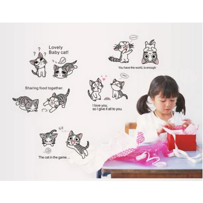 321134/съемные настенные Стикеры с изображением сыра кошки общежития для спальни