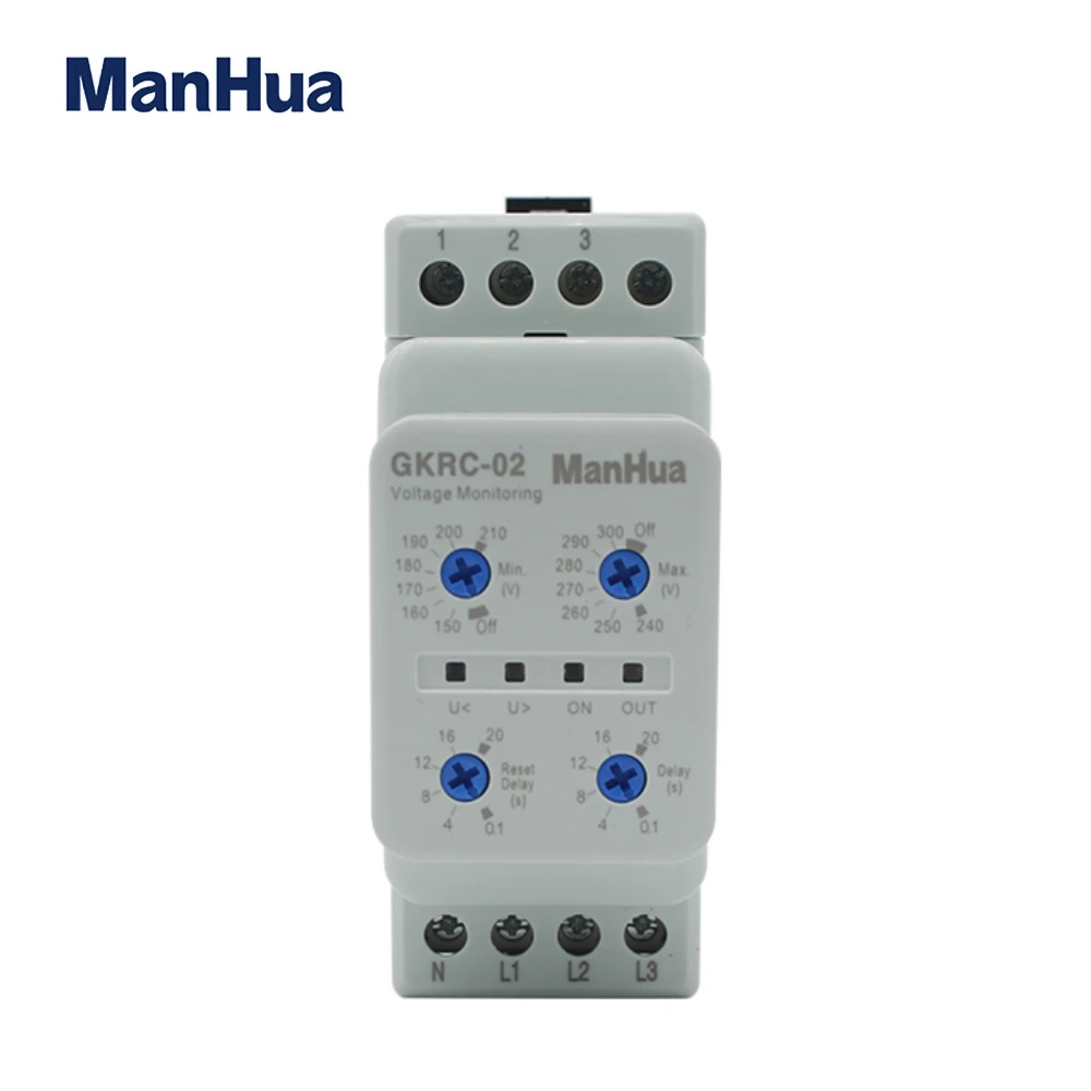 Реле для контроля напряжения, трехфазное реле с защитой от сбоя переменного тока и 4 проводами, с низким энергопотреблением